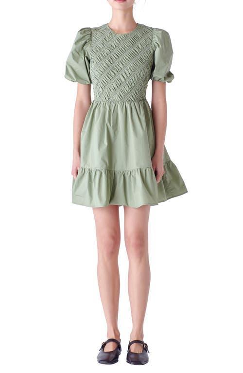 English Factory Shirred Puff Sleeve Cotton Minidress Product Image