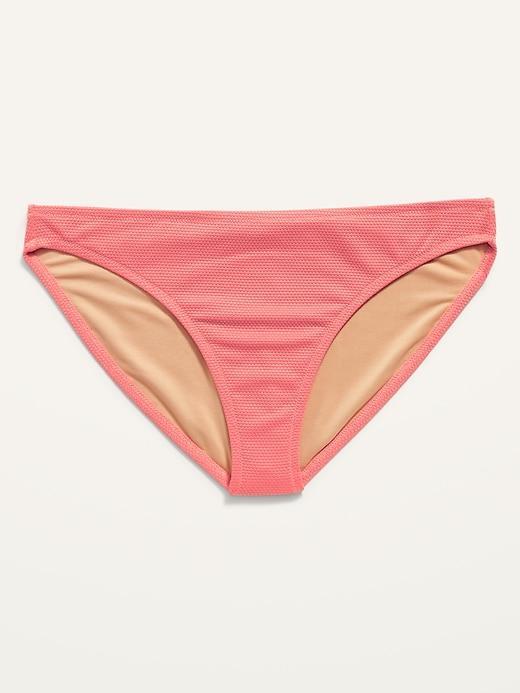 Mid-Rise Piqué Classic Bikini Swim Bottoms Product Image