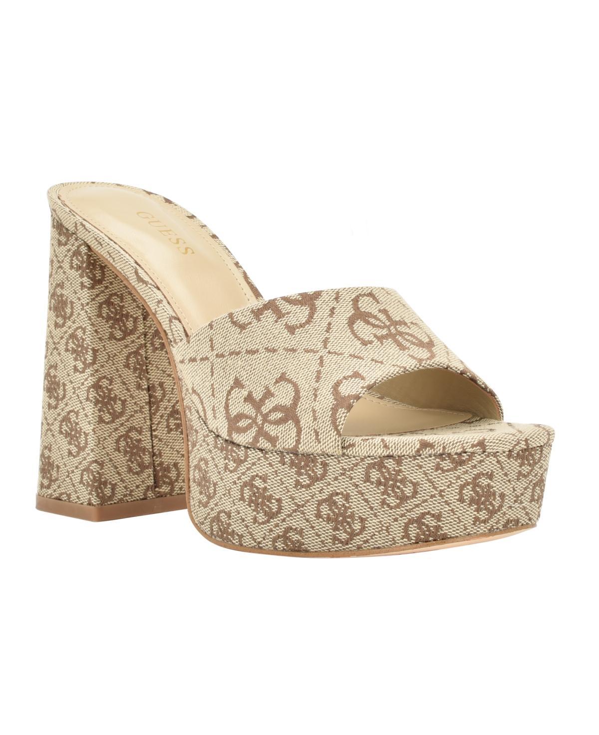 GUESS Jadah Reptile Embossed Platform Sandal Product Image