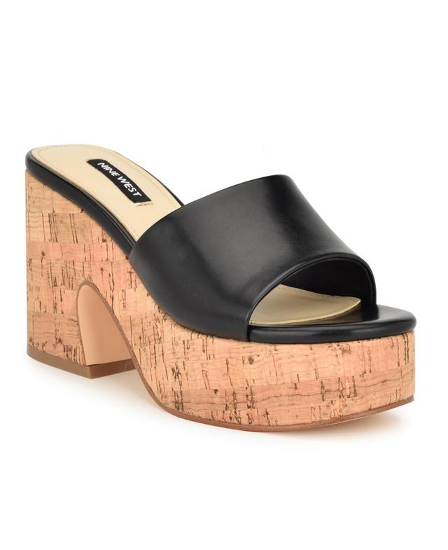 Nine West Womens Boone Slip-On Round Toe Wedge Sandals Product Image