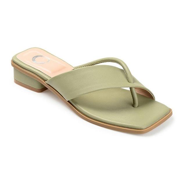 Journee Collection Mina Tru Comfort Foam Womens Heeled Thong Sandals Green Product Image