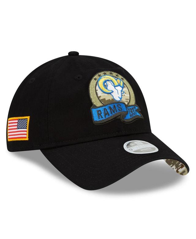 Womens New Era Black Los Angeles Rams 2022 Salute To Service 9TWENTY Adjustable Hat Product Image