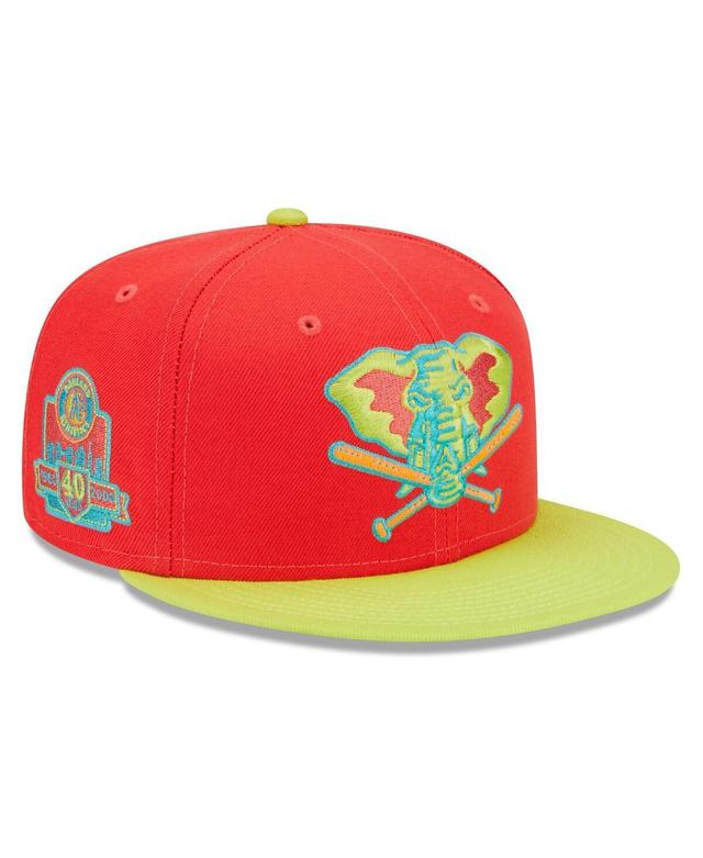 Mens New Era /Neon Green Oakland Athletics 40th Anniversary Lava Highlighter Combo 59FIFTY Fitted Hat Product Image