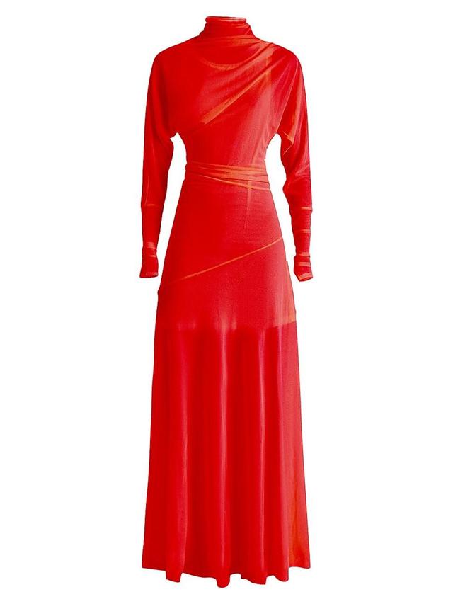 Womens Paula Turtleneck Jersey Crpe Gown Product Image