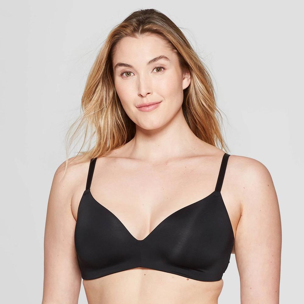 Womens Bliss Lightly Lined Wirefree Bra - Auden Black 38B Product Image