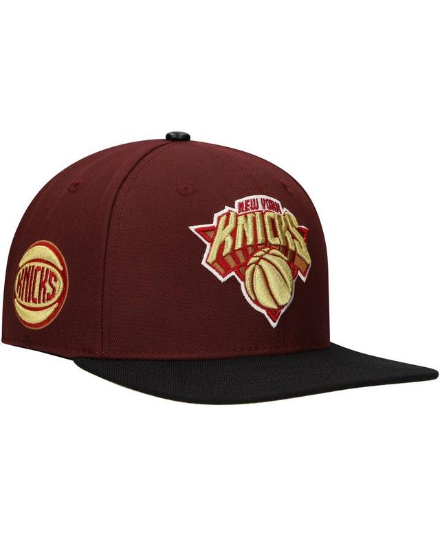 Mens Pro Standard Maroon New York Knicks Gold Rush 2-Tone Snapback Hat - Maroon Product Image