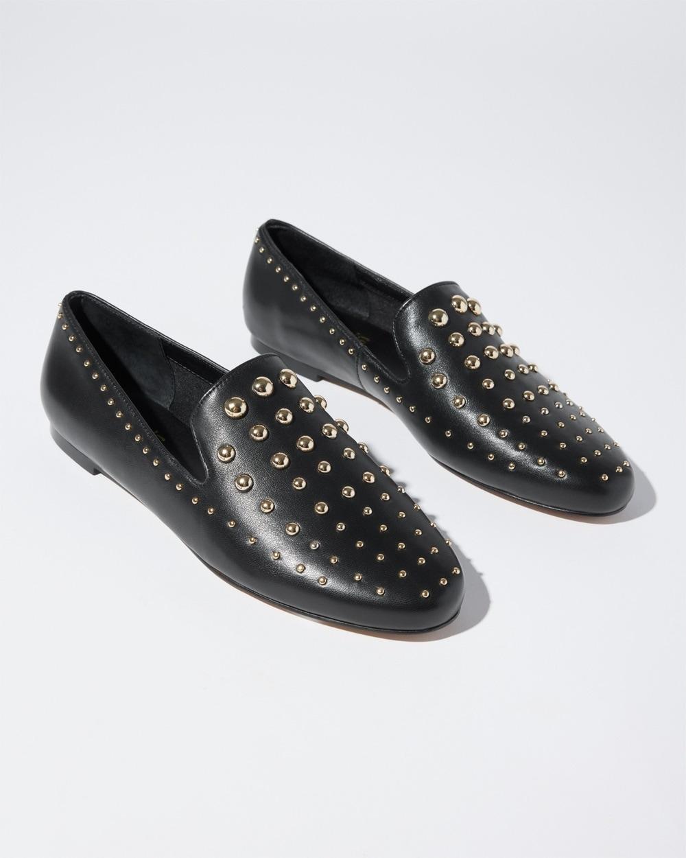 Chico's Studded Leather Loafers Product Image