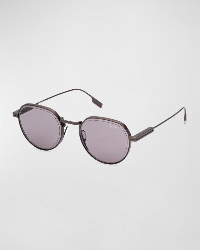 Men's Metal Round Sunglasses Product Image