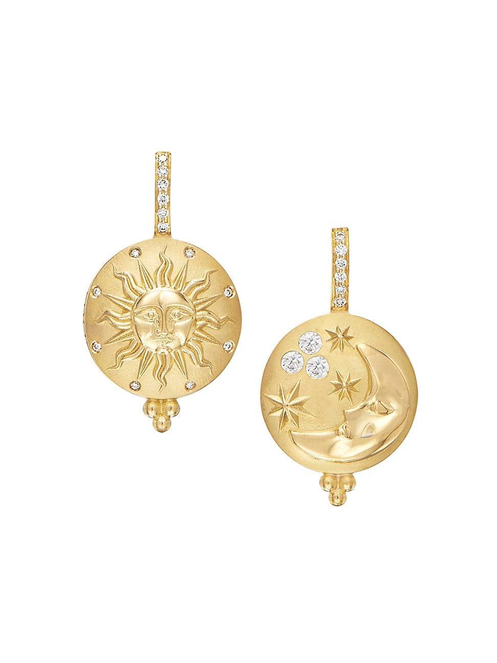 Womens Sole Luna 18K Yellow Gold & Diamond Drop Earrings Product Image