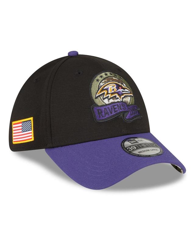 Mens New Era Black Baltimore Ravens 2022 Salute To Service 39THIRTY Flex Hat - Black Product Image