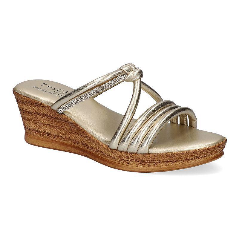 Easy Street Elvera Tuscany Womens Wedge Sandals Gold Product Image