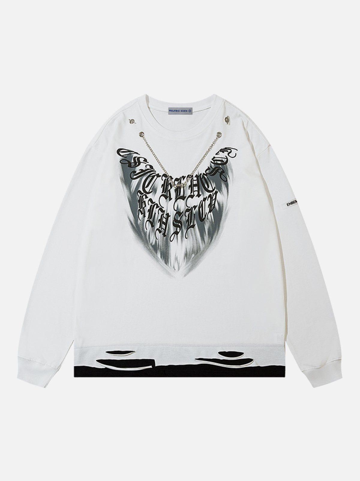 Aelfric Eden Feather Love Heart Necklace Sweatshirt Product Image