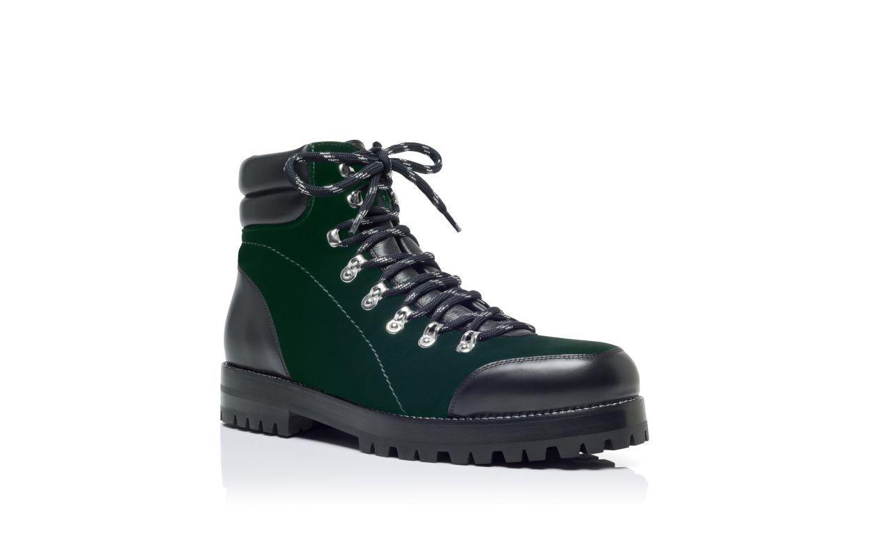 JANKA Dark Green Velvet Ankle Boots Product Image