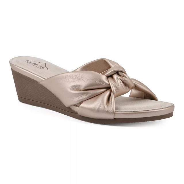 Cliffs by White Mountain Candie Womens Wedge Sandals Rose Gold Grey Product Image