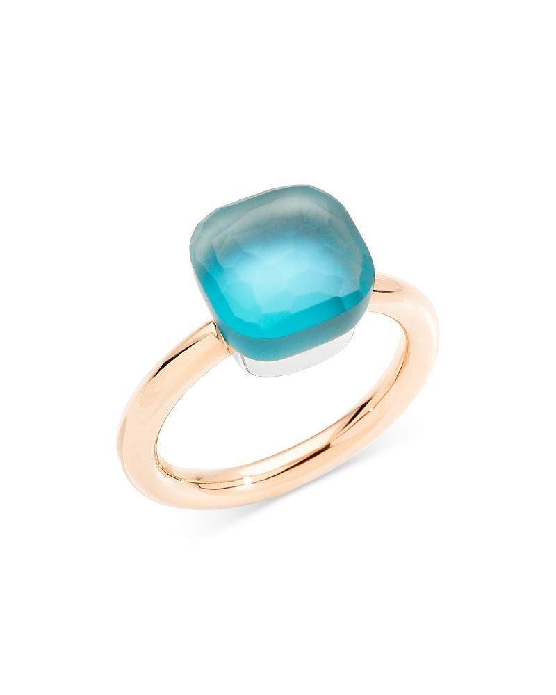 Womens Nudo Gel Classic Sky Blue Topaz, Turquoise, Mother-Of-Pearl 18K Rose Gold & 18K White Gold Ring Product Image