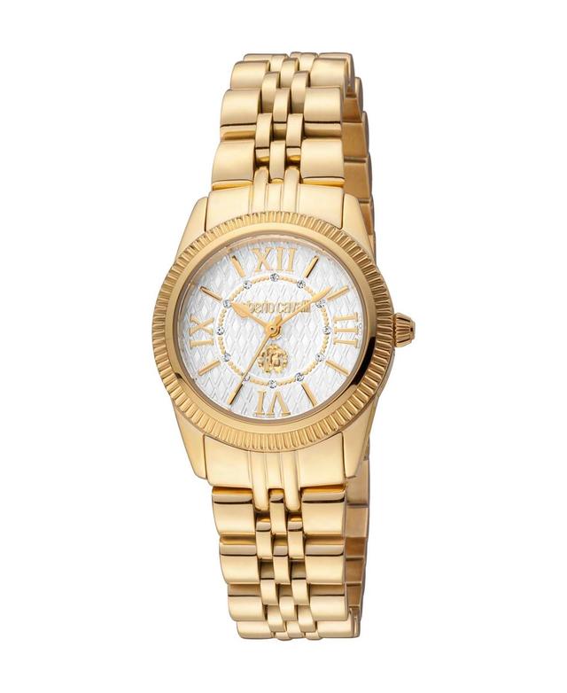 Roberto Cavalli Womens Quartz Gold-tone Stainless Steel Watch 28mm Product Image