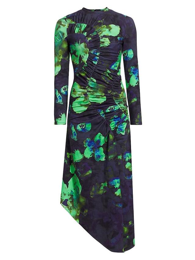 Womens Milani Floral Ruched Midi-Dress Product Image