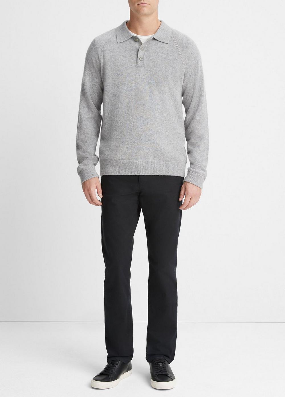 Cashmere Long-Sleeve Polo Sweater Product Image