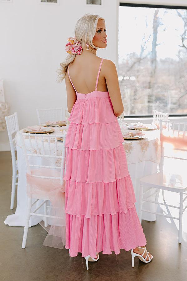 Dreamy Mood Pleated Midi In Pink Product Image