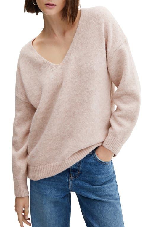 MANGO - V-neck knit sweater pastel pinkWomen Product Image