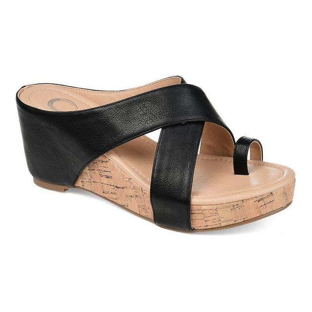 Journee Collection Rayna Womens Wedge Sandals Black Product Image