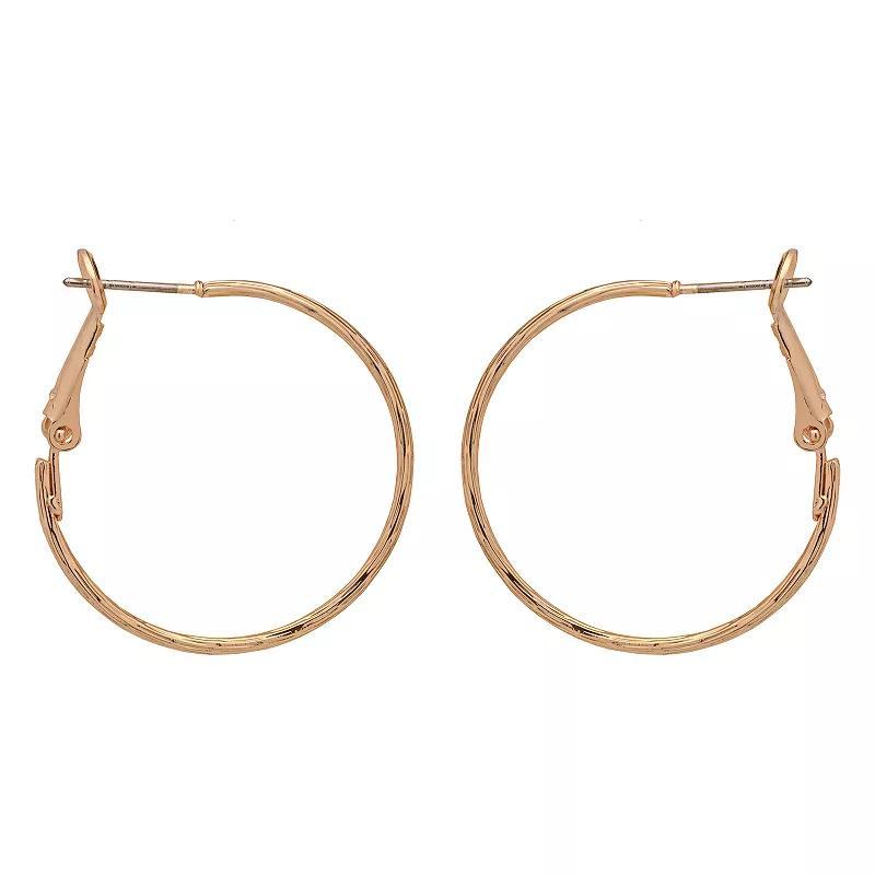 Emberly Gold Tone Basic Twist Textured Hoop Earrings, Womens, None Product Image