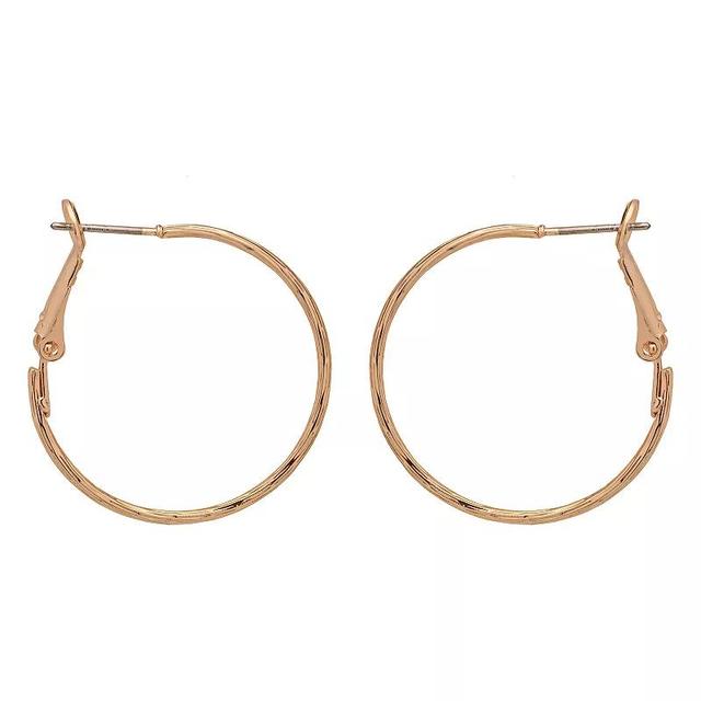 Emberly Gold Tone Basic Twist Textured Hoop Earrings, Womens Product Image