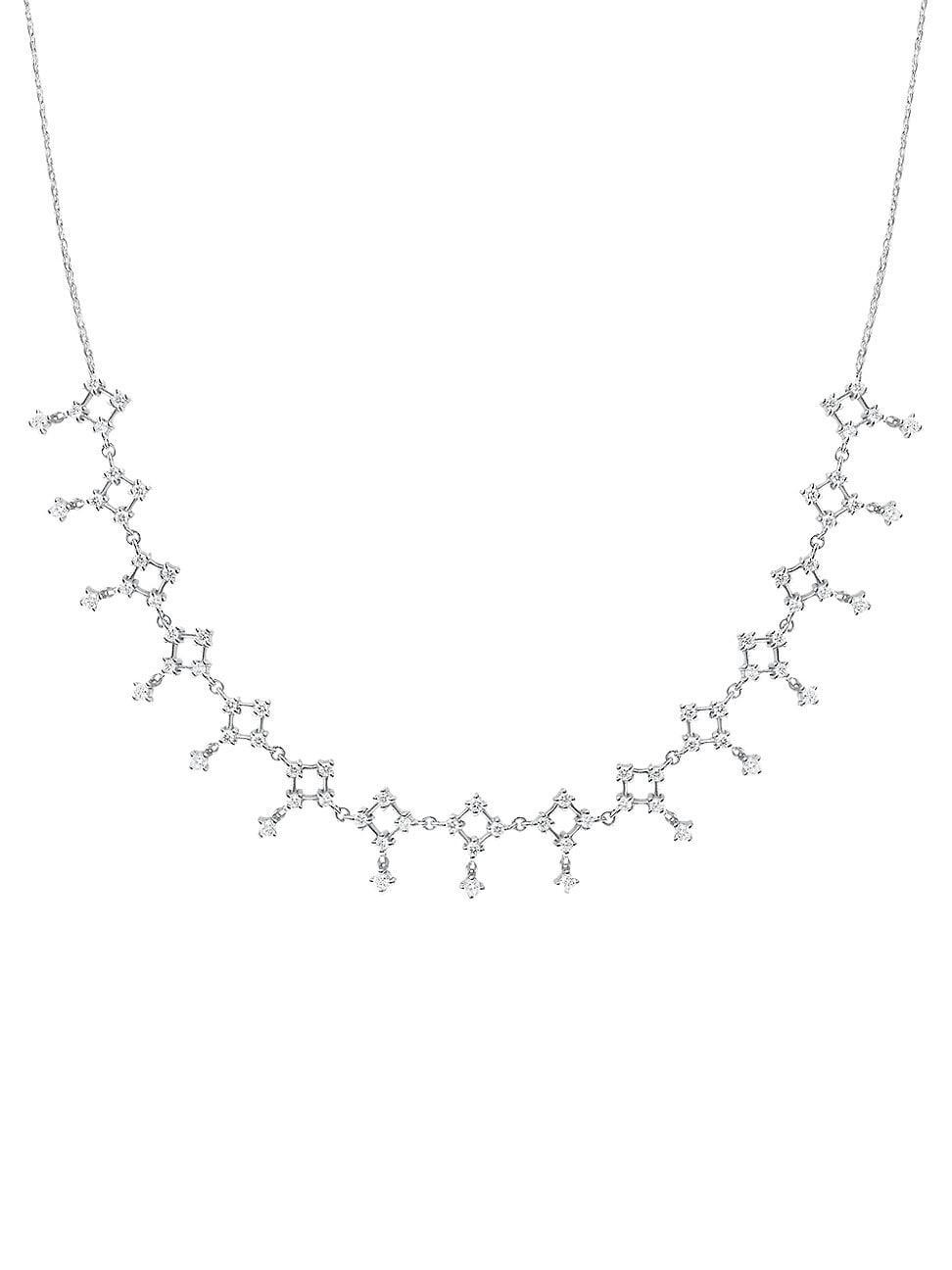 Womens Gypsy 18K White Gold & Diamond Lace Necklace Product Image