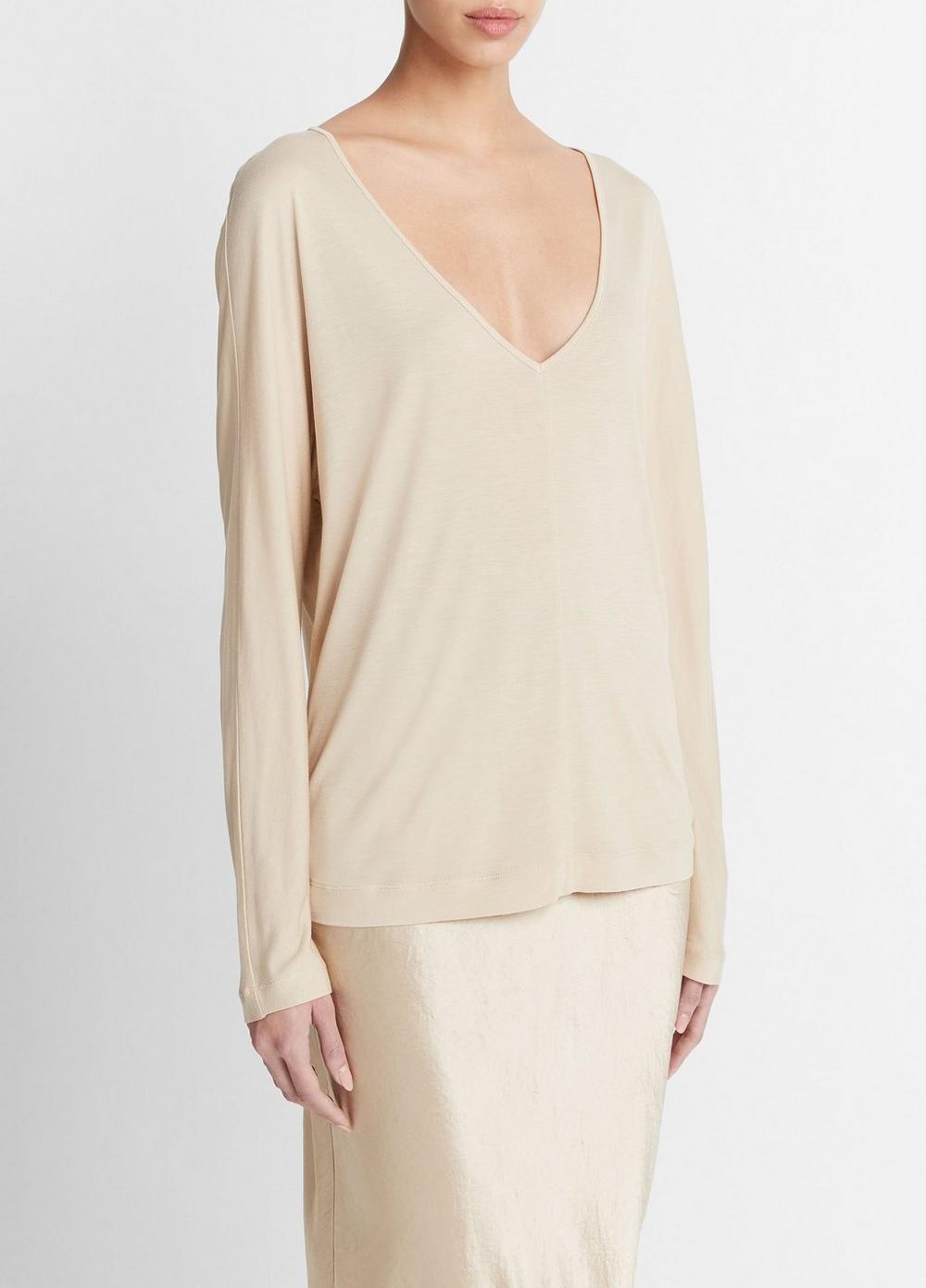 Relaxed V-Neck Dolman T-Shirt Product Image