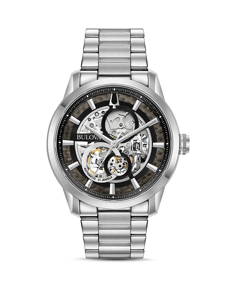 Bulova Mens Automatic Sutton Stainless Steel Bracelet Watch 43mm Product Image