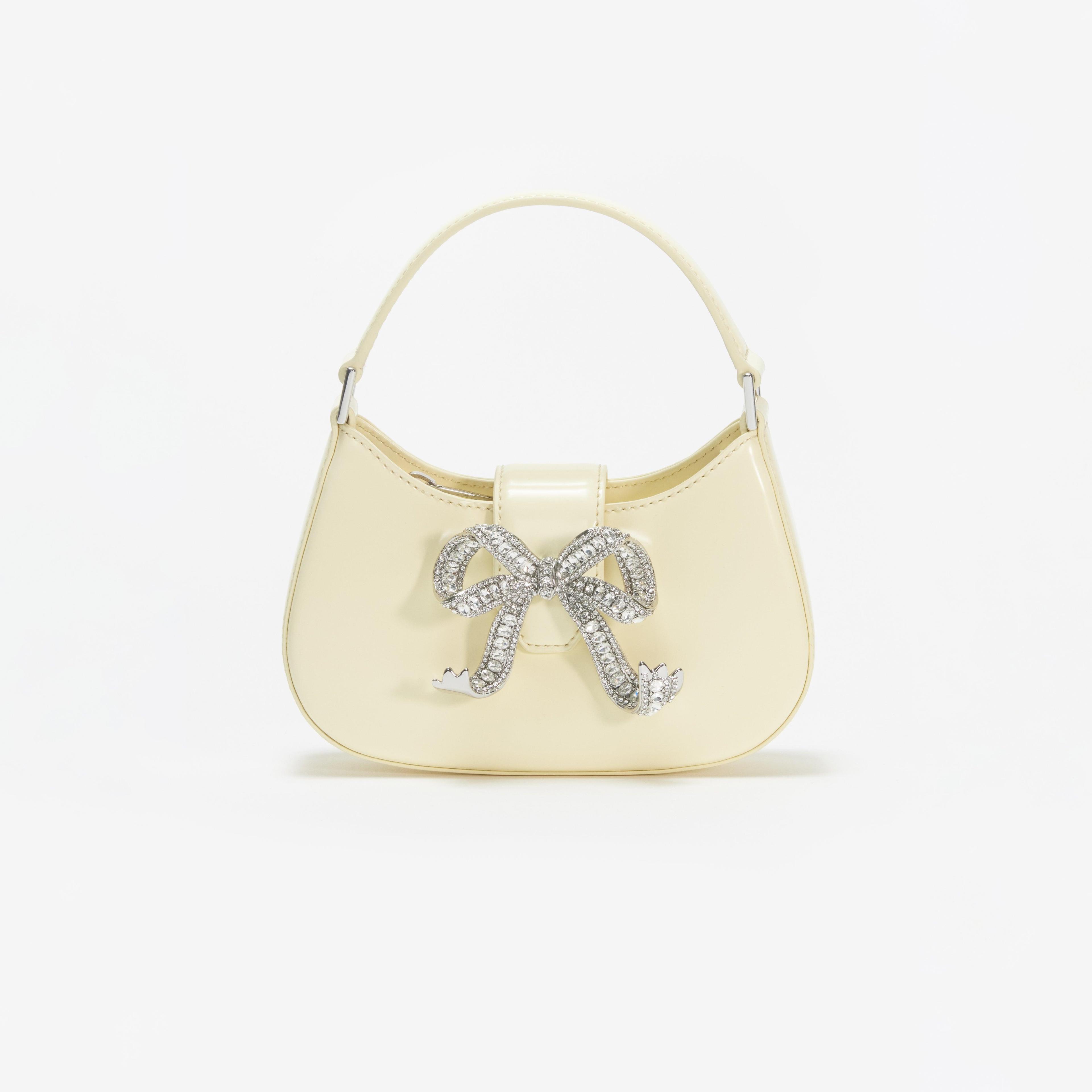 Yellow Leather Crescent Bow Bag Product Image