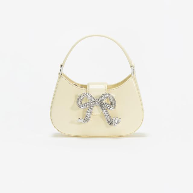 Yellow Leather Crescent Bow Bag Product Image