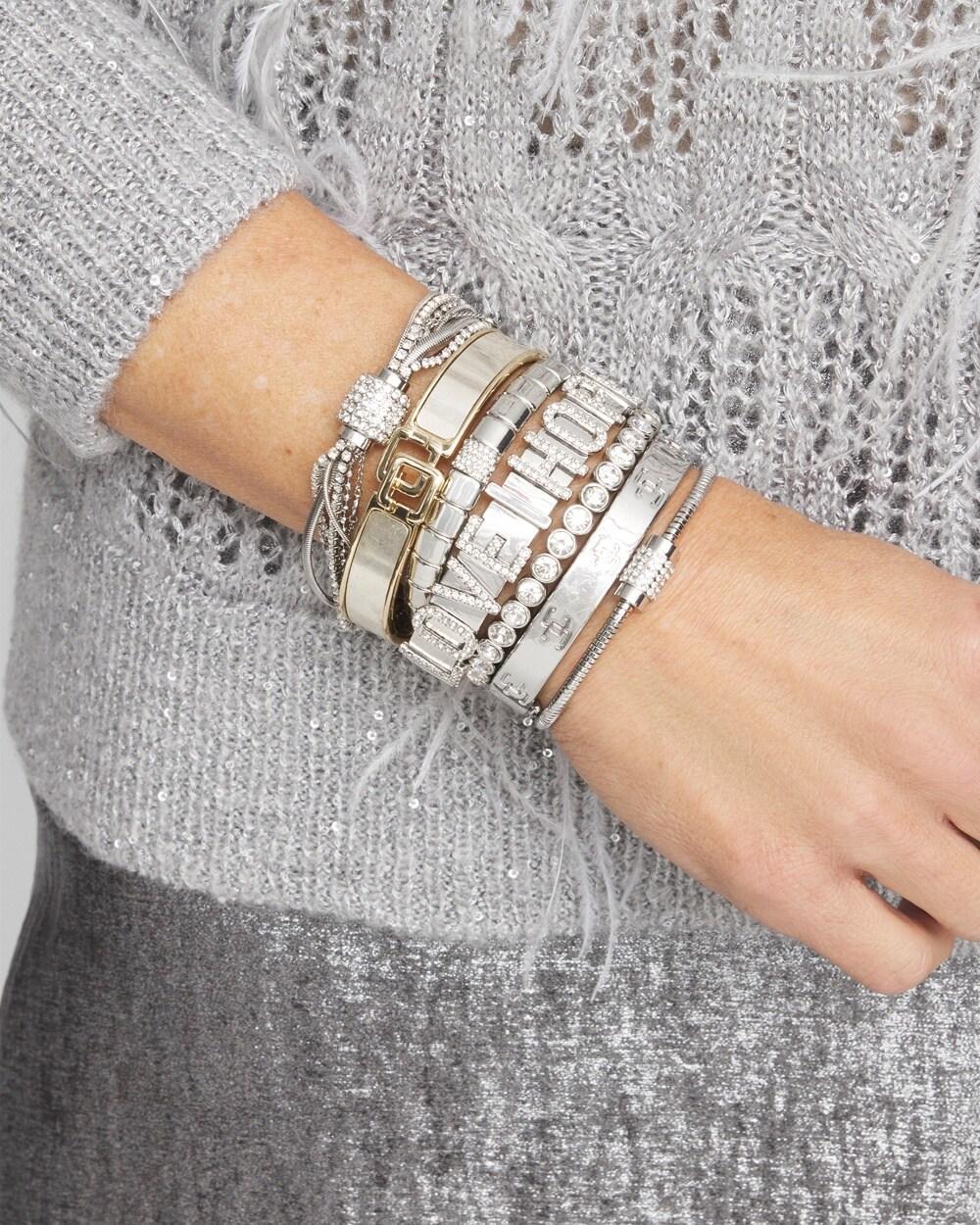 Silver Tone Multi Strand Pavé Bracelet Product Image