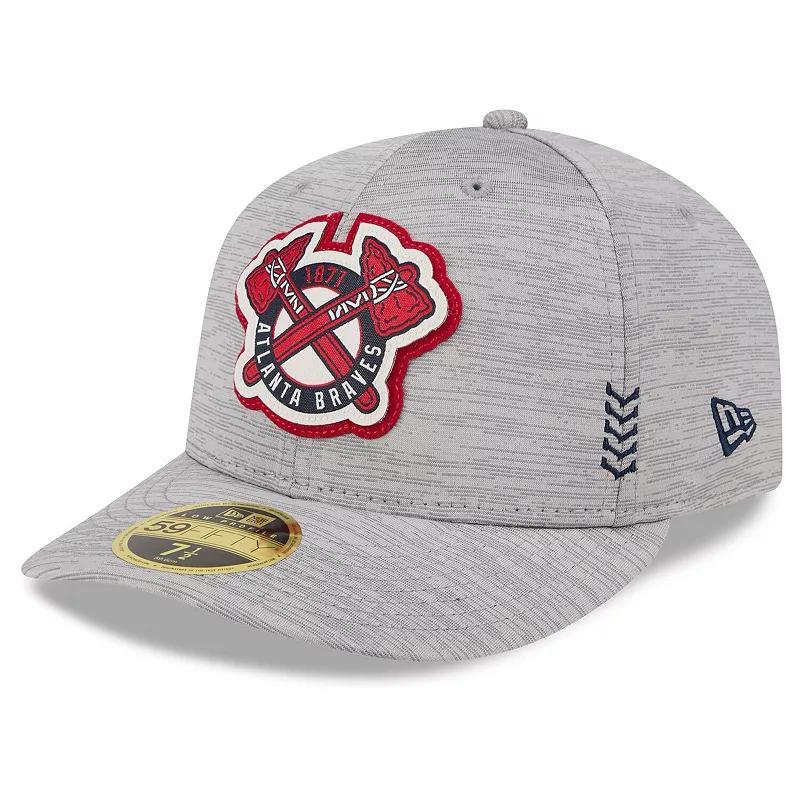 Mens New Era Gray Atlanta Braves 2024 Clubhouse Low Profile 59FIFTY Fitted Hat Product Image