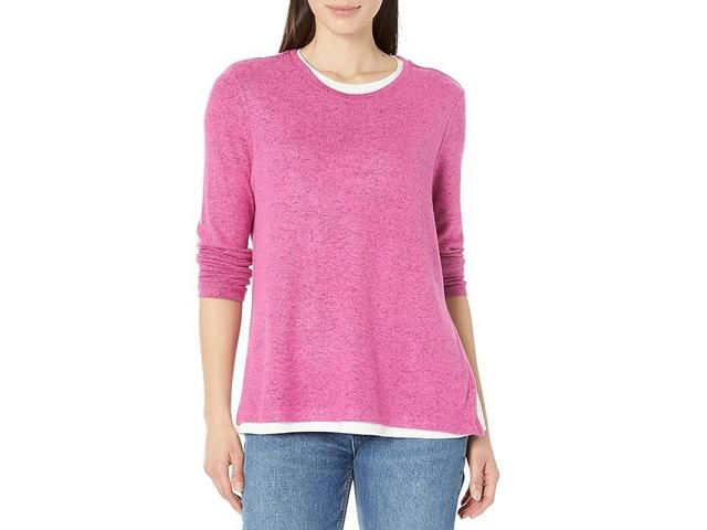 NIC+ZOE Sweet Dreams Long Sleeve Double Layer Tee (Charged ) Women's Clothing Product Image