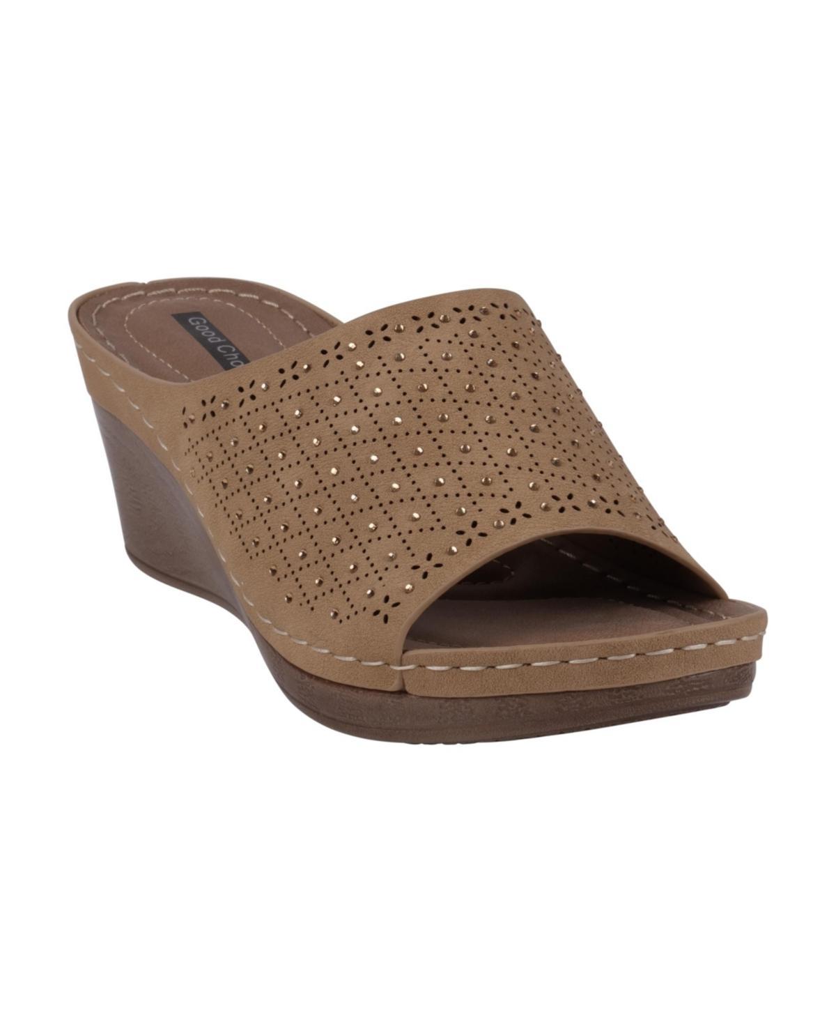 Gc Shoes Womens Atlanta Studded Comfort Slip-On Wedge Sandals Product Image