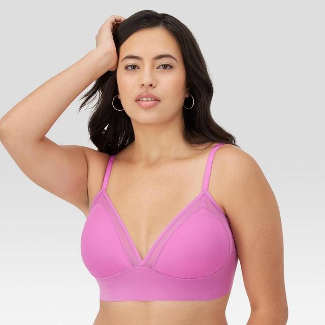 Maidenform M Womens Mesh Trim Triangle Bralette MBT105 - Magenta Quartz Product Image