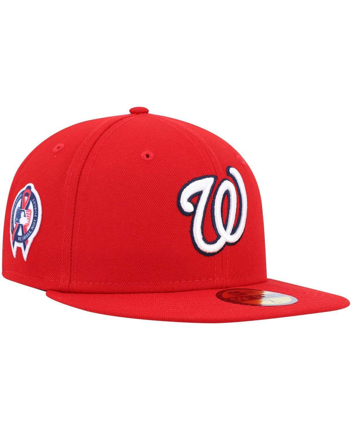 Mens Red Washington Nationals 9/11 Memorial Side Patch 59FIFTY Fitted Hat Product Image