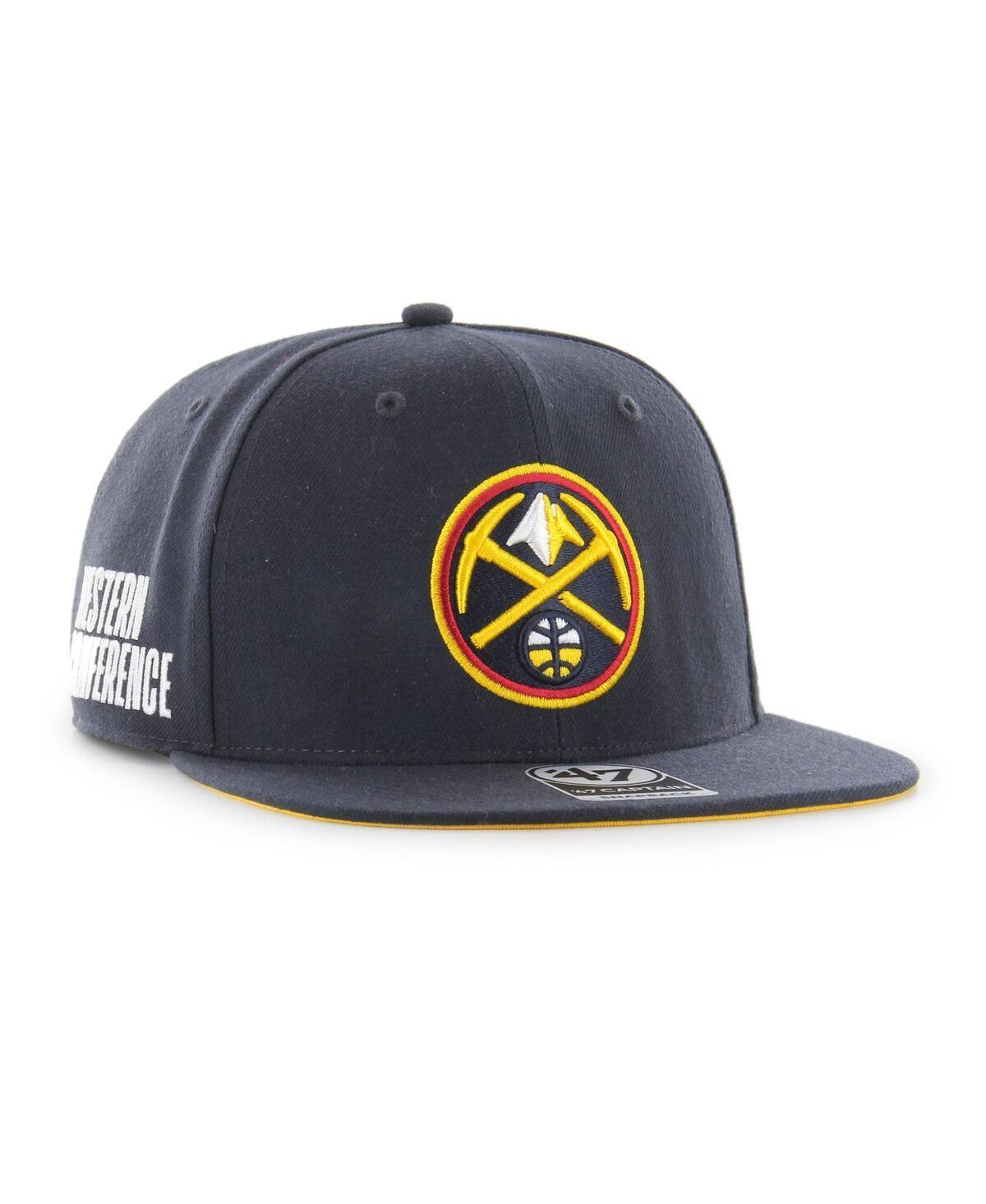 Mens 47 Navy Denver Nuggets Sure Shot Captain Snapback Hat, Nug Blue Product Image