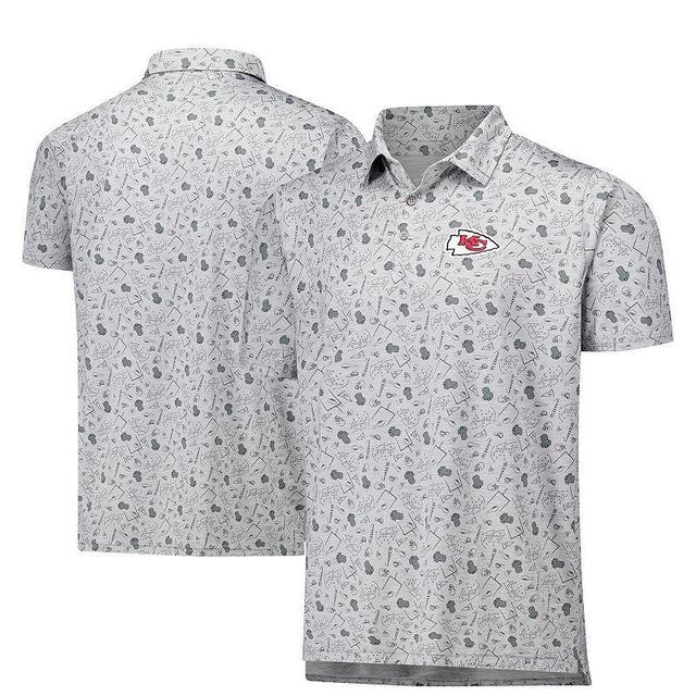 Mens Antigua Heather Gray Kansas City Chiefs Relentless Polo Product Image