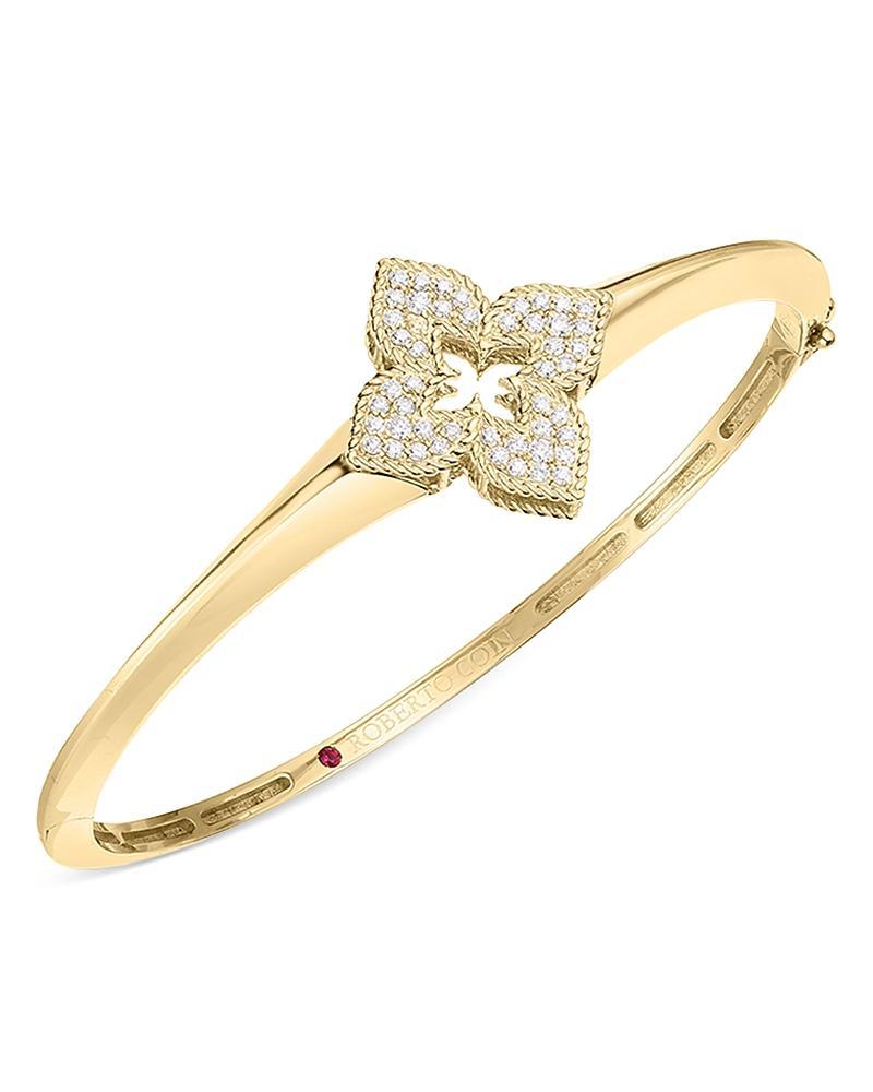 Womens Venetian Princess 18K Gold & Diamond Knife-Edge Bangle Bracelet Product Image