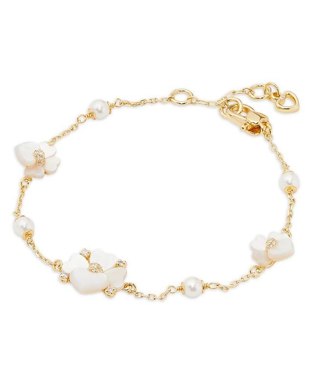 Kate Spade New York Precious Pansy Scatter Bracelet Multi/Gold) Bracelet Product Image