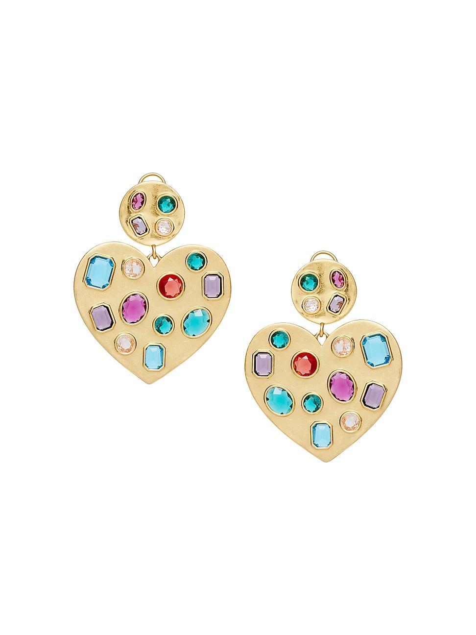 Lele Sadoughi Heart Crystal Earrings Product Image