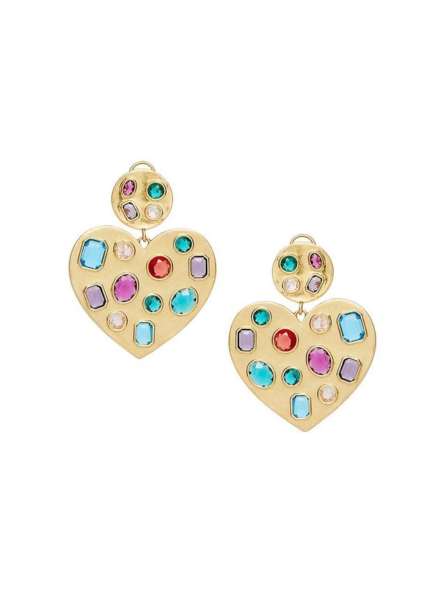 Lele Sadoughi Rainbow Pop Crystal Heart Drop Earrings at Nordstrom Product Image