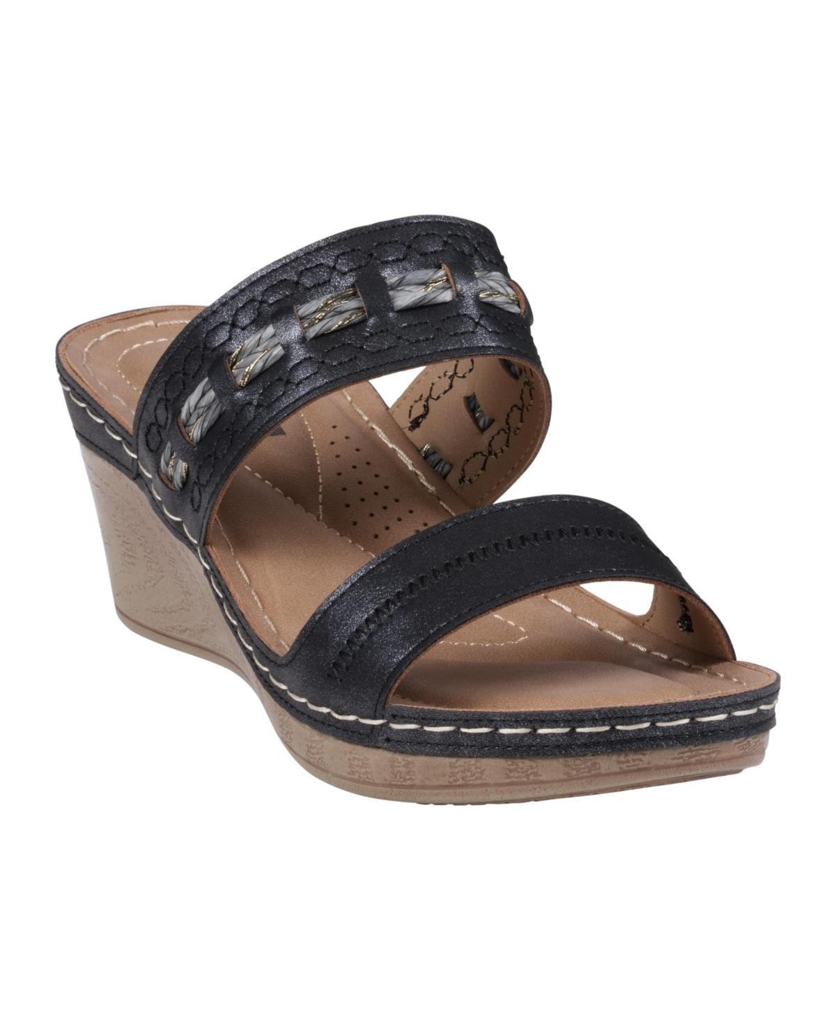 Gc Shoes Womens Mariah Double Band Slip-On Wedge Sandals Product Image