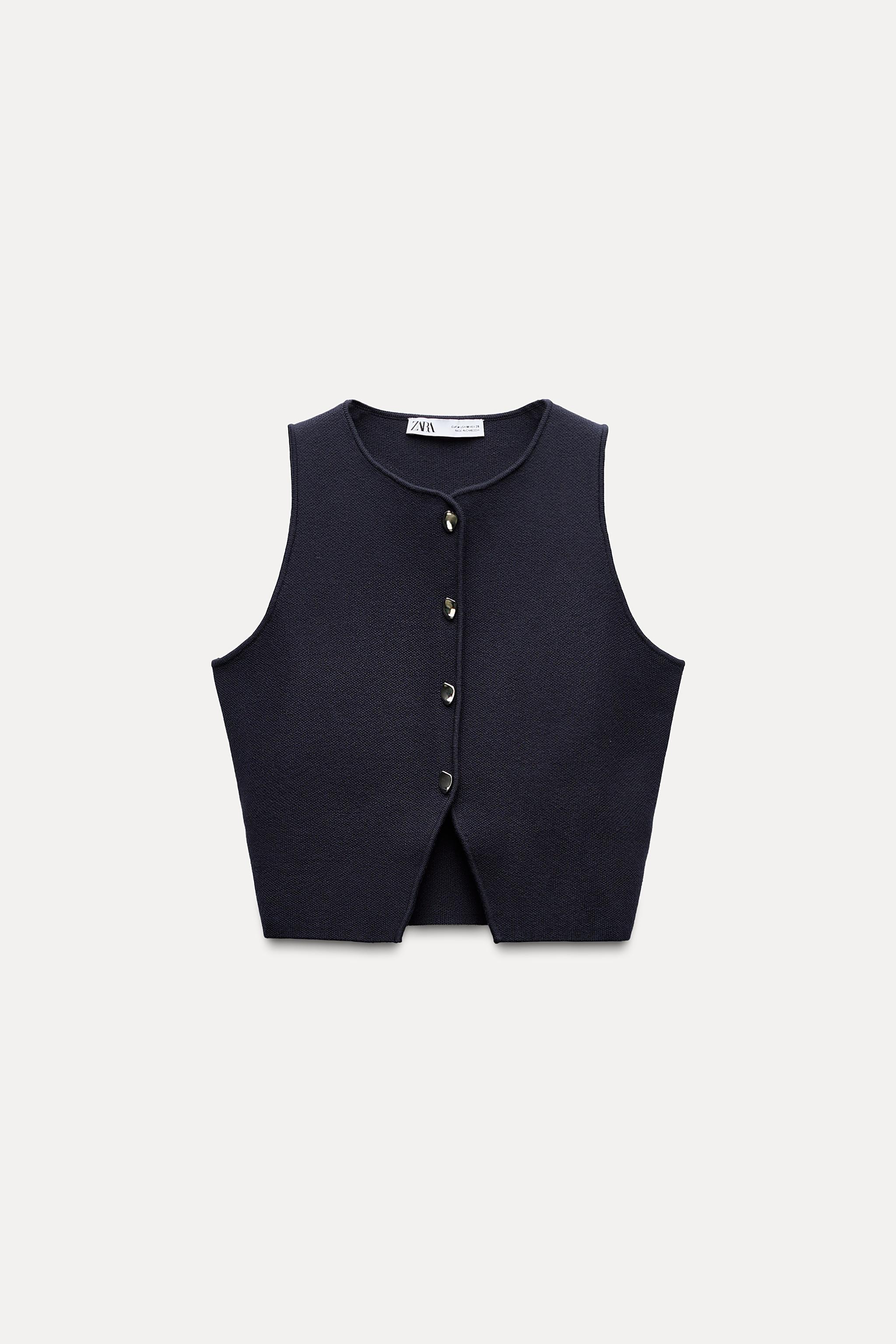 BUTTONED KNIT VEST TOP Product Image