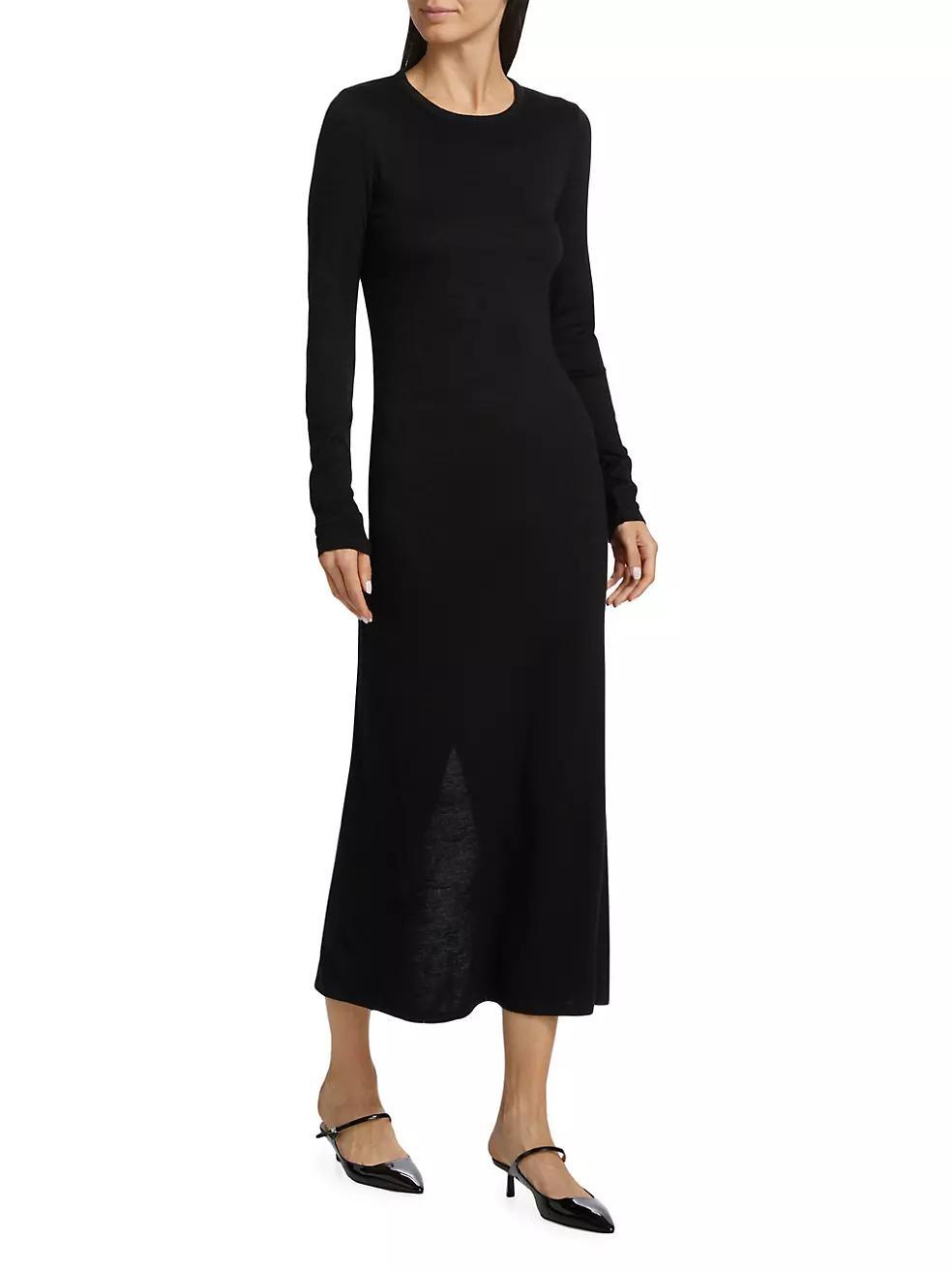 Long-Sleeve Knit Maxi Dress Product Image