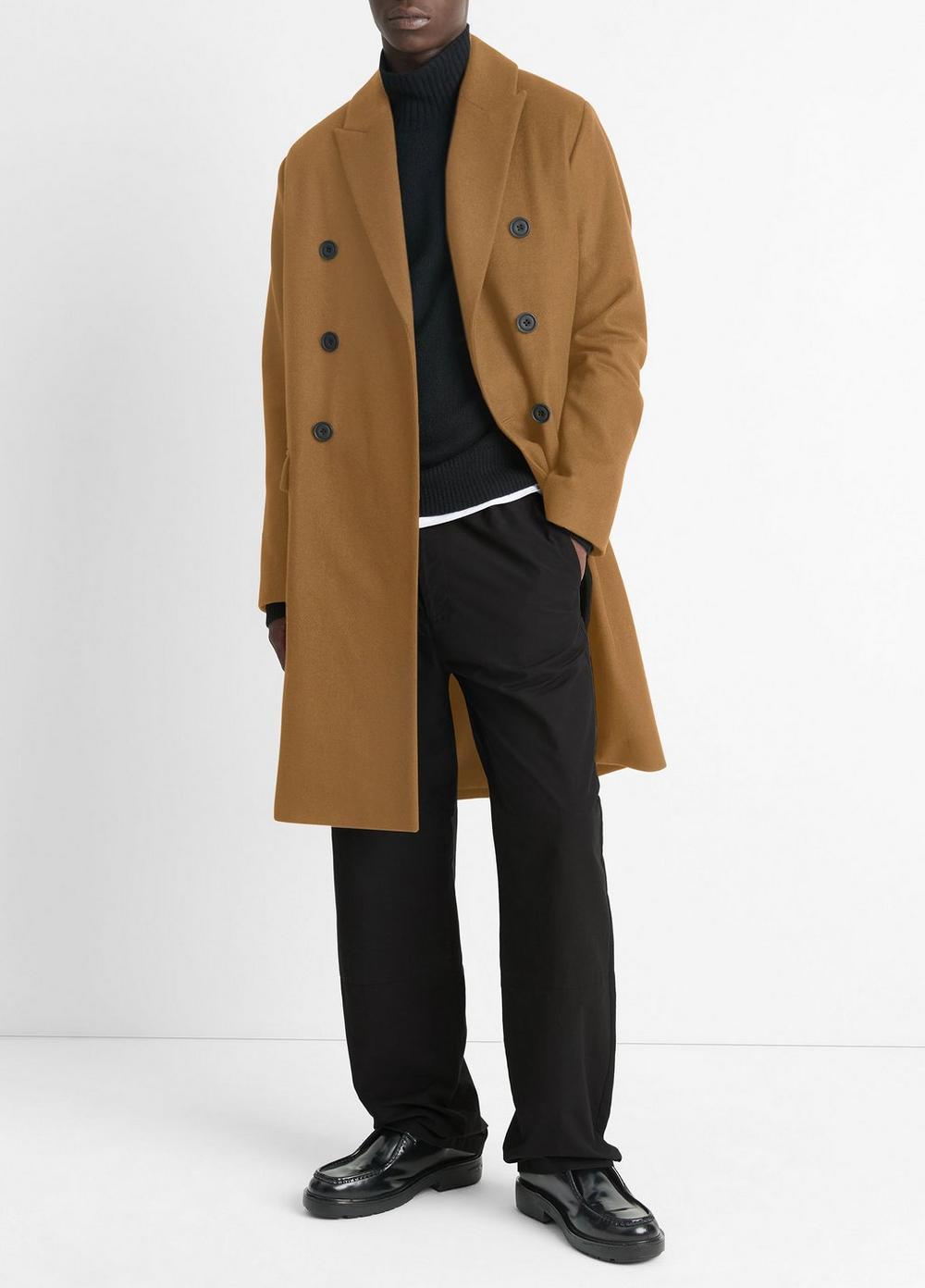 Italian Wool-Blend Double-Breasted Coat Product Image