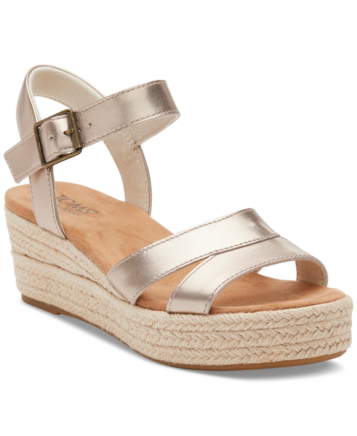 TOMS Audrey Ankle Strap Espadrille Platform Wedge Sandal Product Image