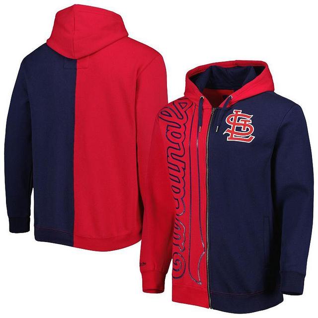 Mens Mitchell & Ness /Navy St. Louis Cardinals Fleece Full-Zip Hoodie Product Image